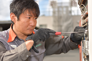 ガス設備の整備作業